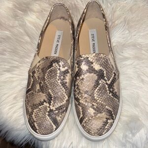 Steve Madden Women's Tan Snake Print Sneakers